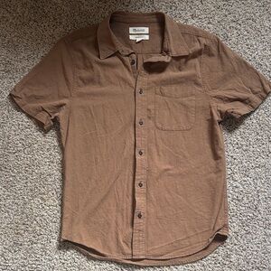 Madewell Perfect Fit Men's Casual Brown Button Down Shirt